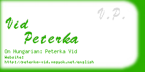 vid peterka business card